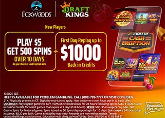 Draftkings Play $5 Get $500 Total Spins