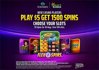 DraftKings Play $5 Play $5 and Get 1500 Total Flex Spins